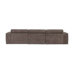 WOOOD Loungebanken|Novi Chaise Longue Bank Links Ribstof Grijsbruin