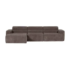WOOOD Loungebanken|Novi Chaise Longue Bank Links Ribstof Grijsbruin
