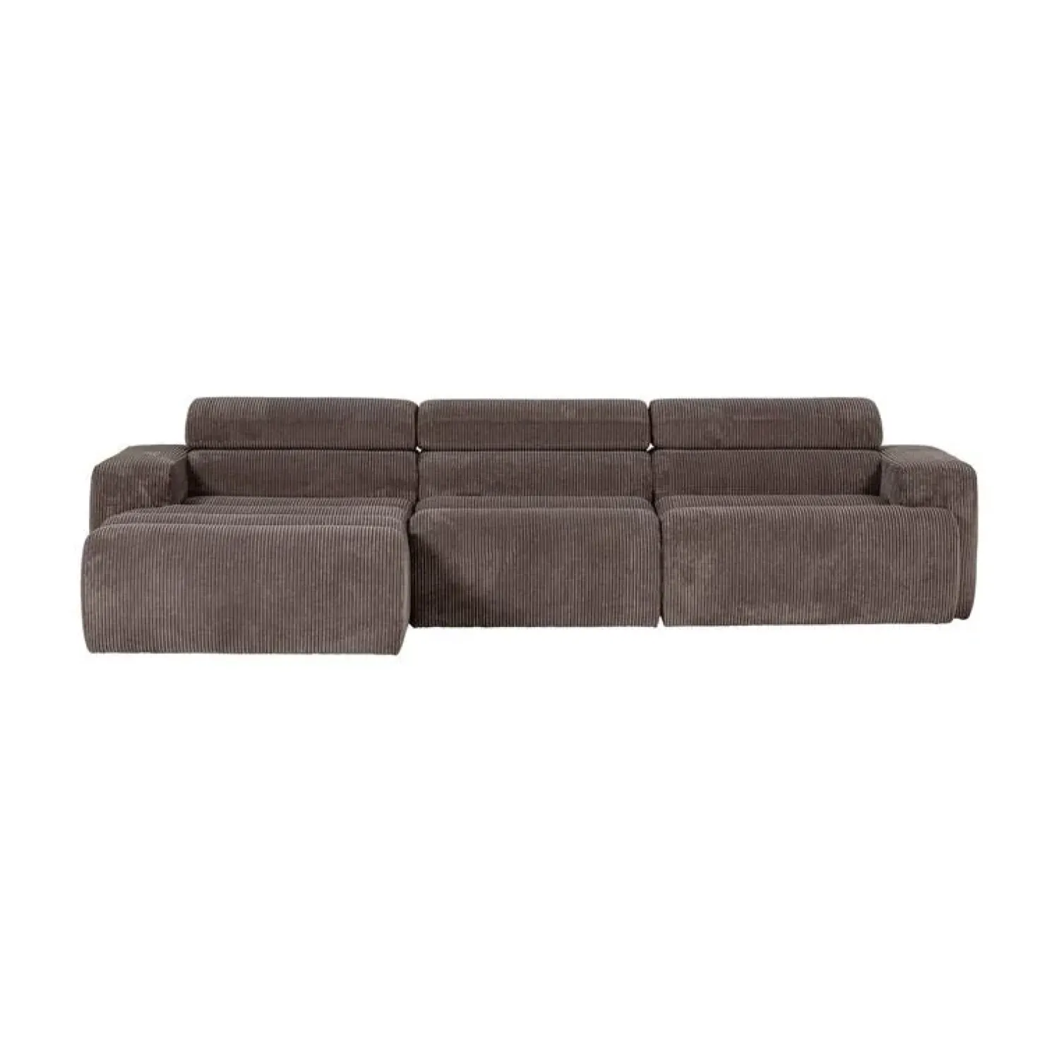 WOOOD Loungebanken|Novi Chaise Longue Bank Links Ribstof Grijsbruin