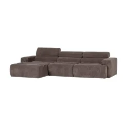 WOOOD Loungebanken|Novi Chaise Longue Bank Links Ribstof Grijsbruin
