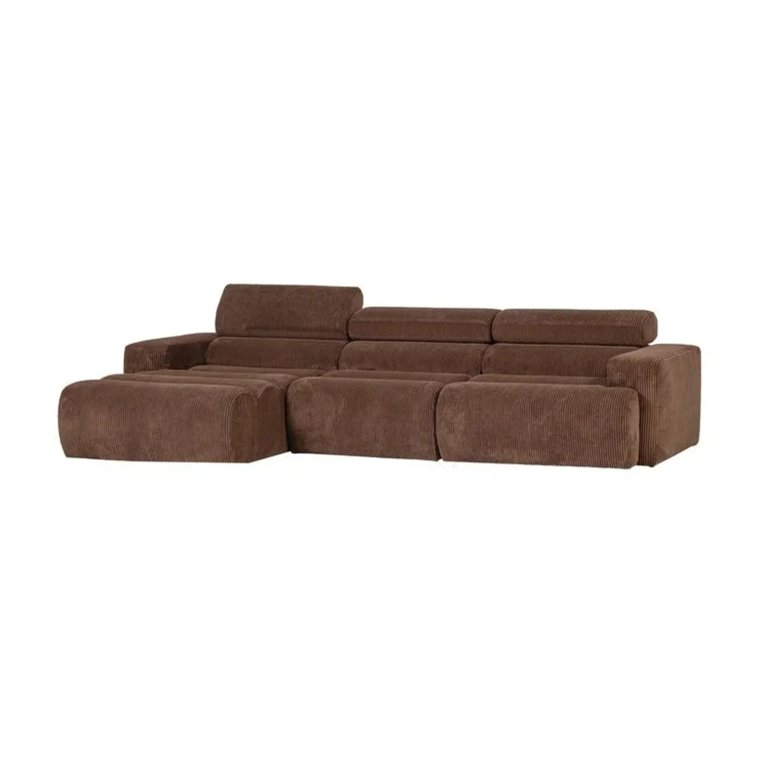 WOOOD Loungebanken|Novi Chaise Longue Bank Links Ribstof Mokkabruin