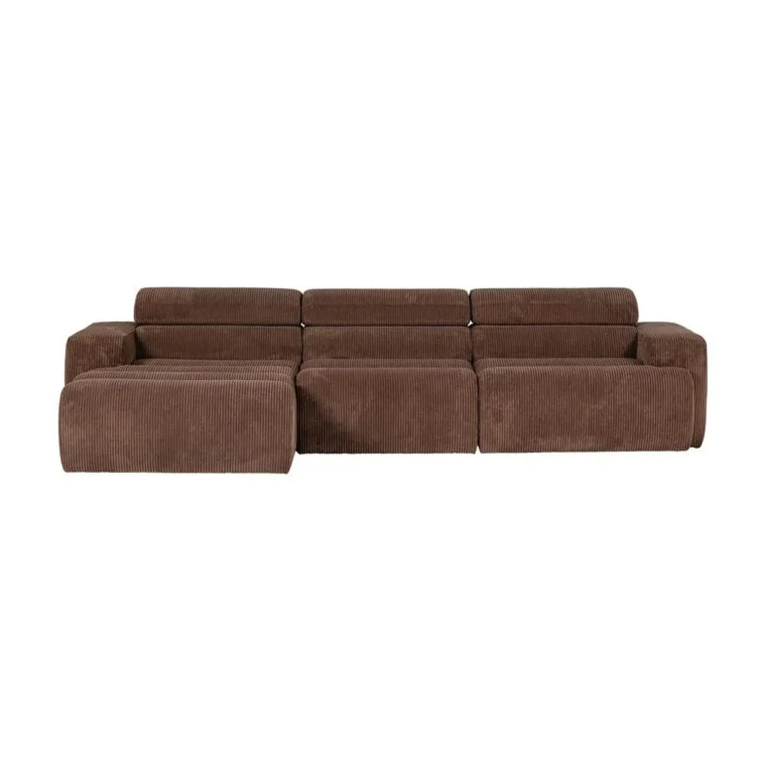 WOOOD Loungebanken|Novi Chaise Longue Bank Links Ribstof Mokkabruin