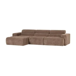 WOOOD Loungebanken|Novi Chaise Longue Bank Links Ribstof Taupe