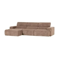 WOOOD Loungebanken|Novi Chaise Longue Bank Links Ribstof Taupe