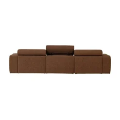 WOOOD Loungebanken|Novi Chaise Longue Bank Rechts Bouclé Mokkabruin
