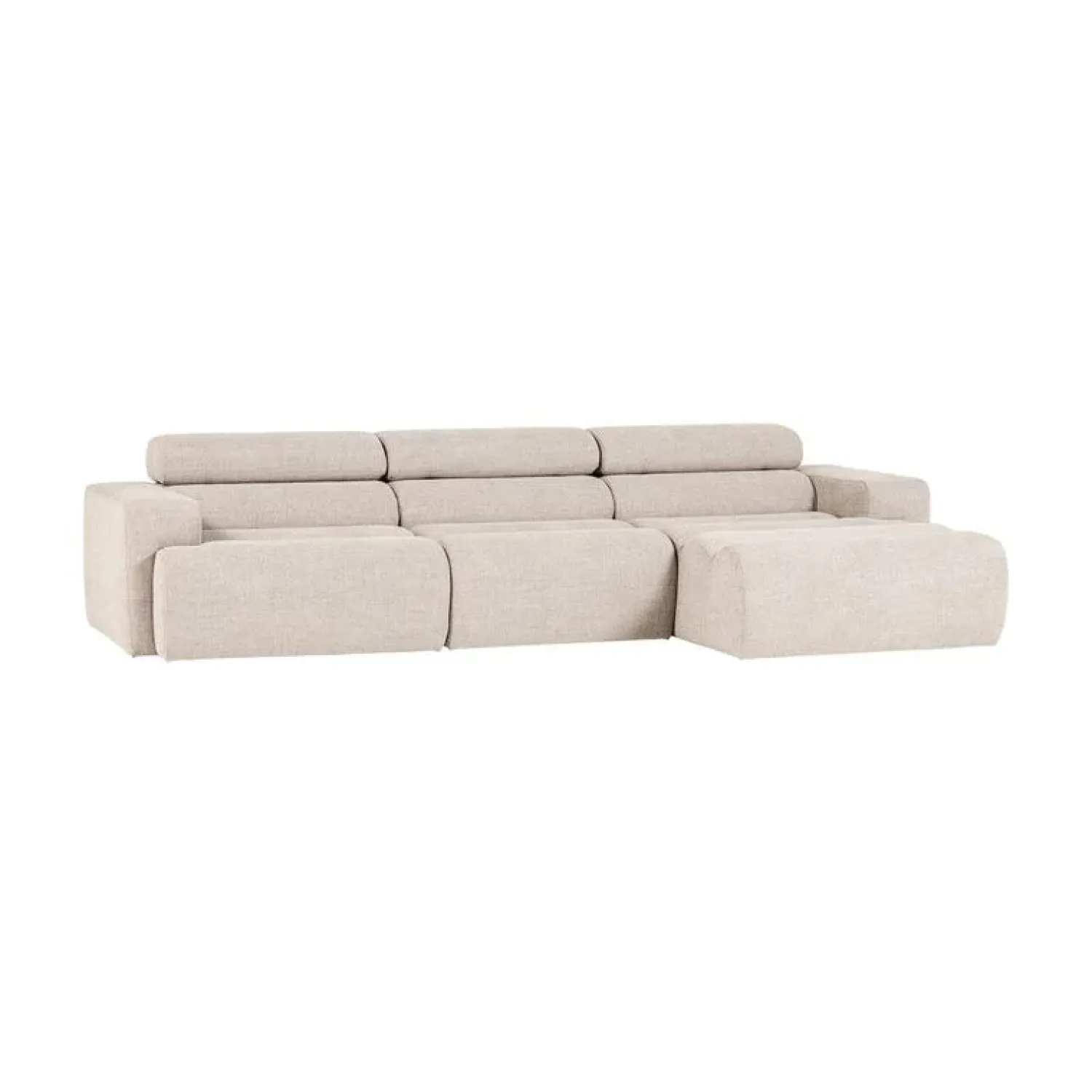 WOOOD Loungebanken|Novi Chaise Longue Bank Rechts Bouclé Naturel