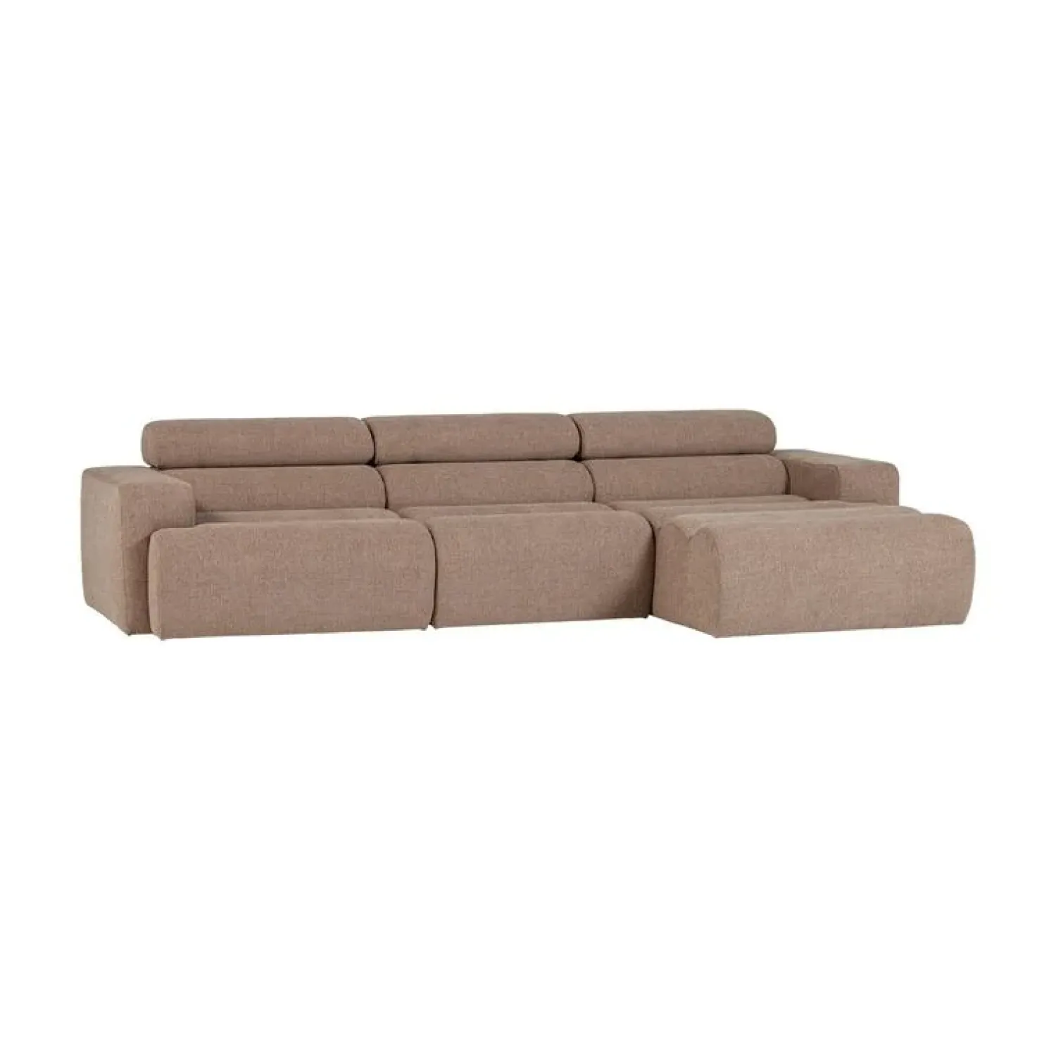 WOOOD Loungebanken|Novi Chaise Longue Bank Rechts Bouclé Taupe