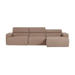 WOOOD Loungebanken|Novi Chaise Longue Bank Rechts Bouclé Taupe