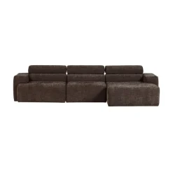 WOOOD Loungebanken|Novi Chaise Longue Bank Rechts Donkerbruin Melange