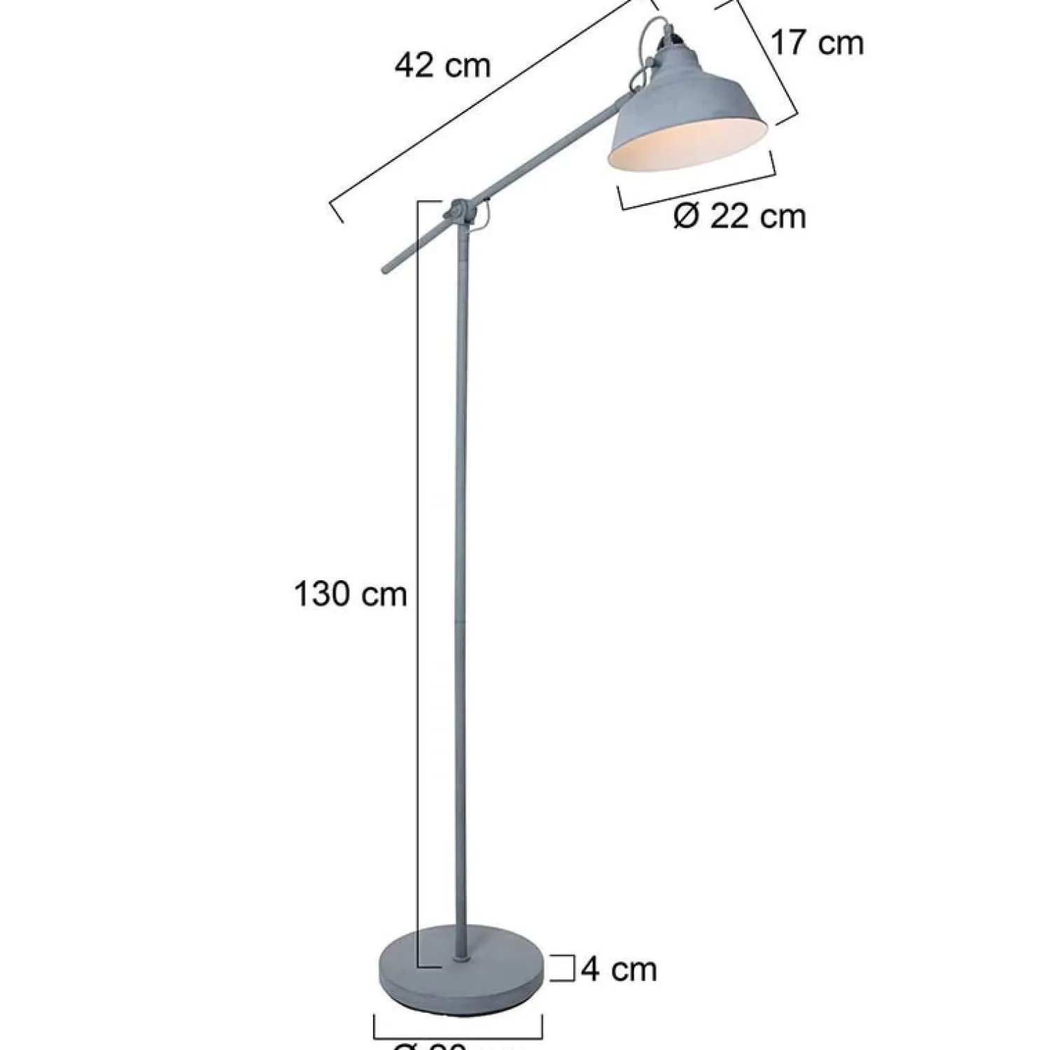 Steinmex Vloerlampen|Nové vloerlamp industrieel grijs