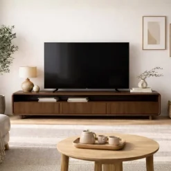 Vane Living Industriele Kasten|Tv Meubels|Nox Tv meubel Walnoot 220 cm