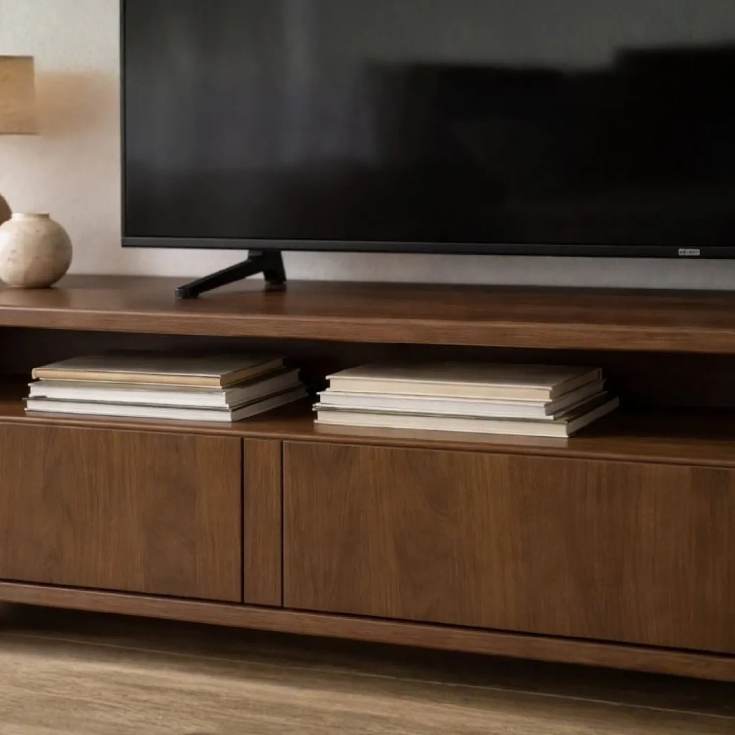 Vane Living Industriele Kasten|Tv Meubels|Nox Tv meubel Walnoot 220 cm