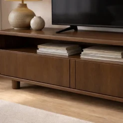 Vane Living Industriele Kasten|Tv Meubels|Nox Tv meubel Walnoot 220 cm