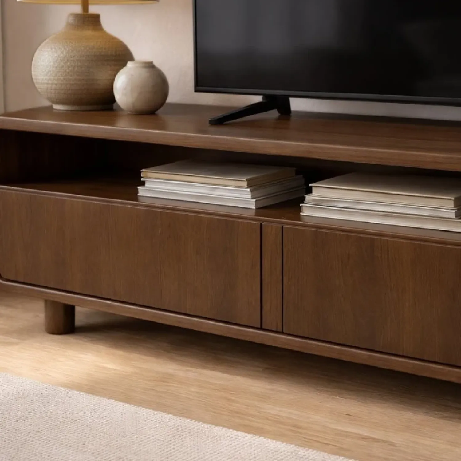 Vane Living Industriele Kasten|Tv Meubels|Nox Tv meubel Walnoot 220 cm