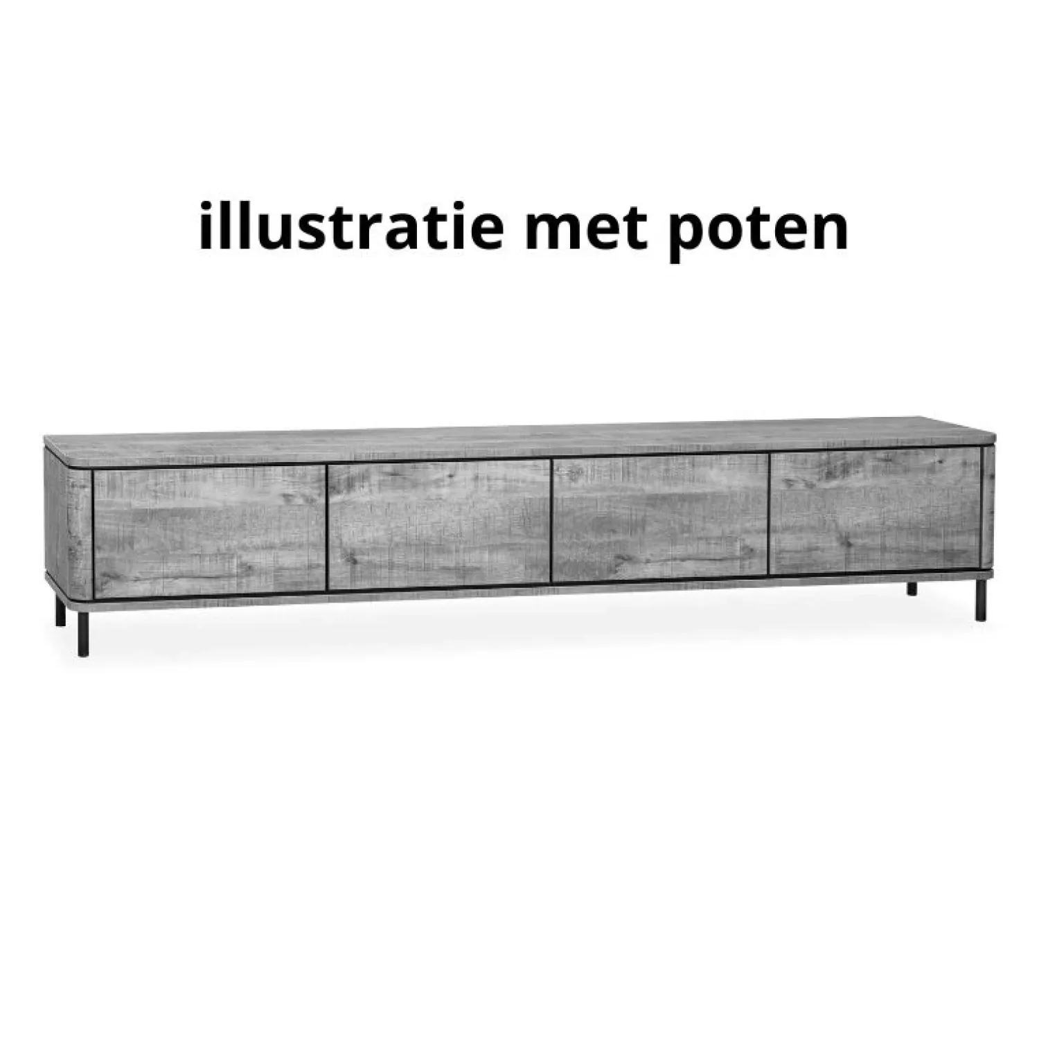 Maison Madera Industriele Kasten|Tv Meubels|Nuvoro Zwevend Tv meubel 2-deurs Misty oak 124cm