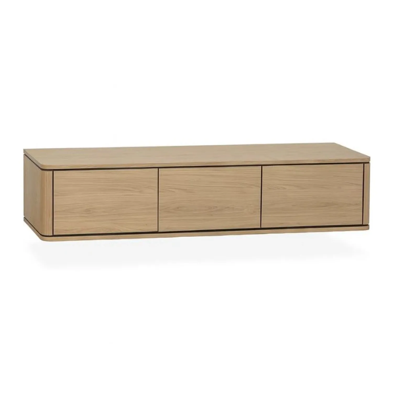 Maison Madera Industriele Kasten|Tv Meubels|Nuvoro Zwevend Tv meubel 3-deurs Blond oak 180cm