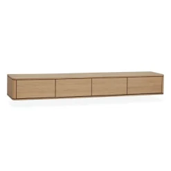 Maison Madera Industriele Kasten|Tv Meubels|Nuvoro Zwevend Tv meubel 4-deurs Blond oak 236cm