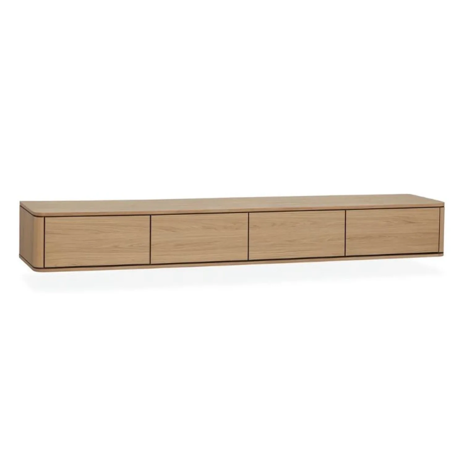 Maison Madera Industriele Kasten|Tv Meubels|Nuvoro Zwevend Tv meubel 4-deurs Blond oak 236cm
