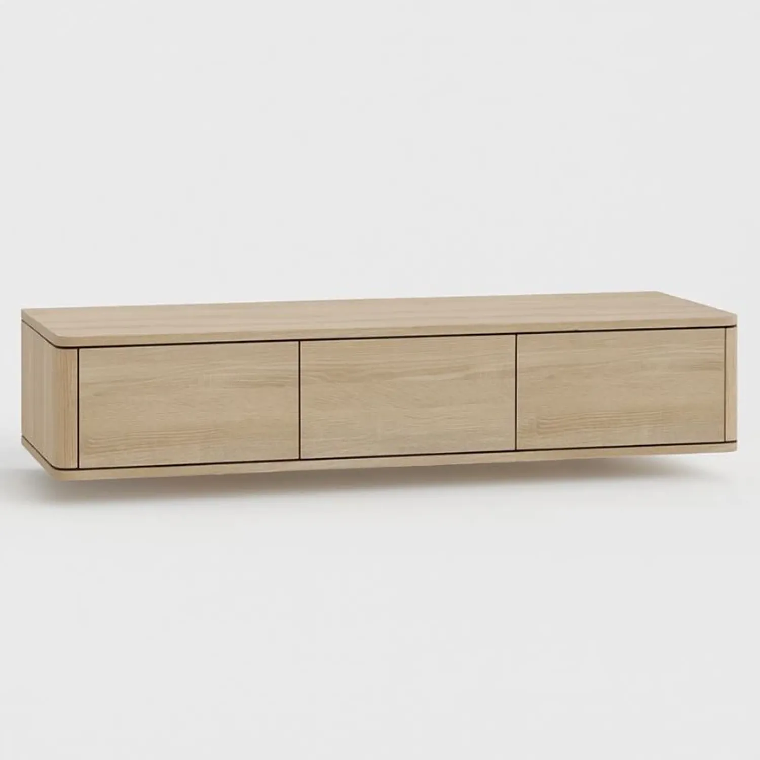 Maison Madera Industriele Kasten|Tv Meubels|Nuvoro Zwevend Tv meubel 3-deurs Misty oak 180cm