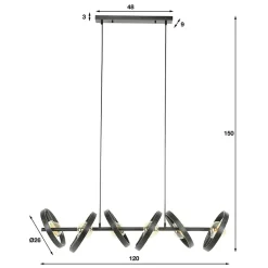 Kalfort Hanglampen|Octavia 6-lichts hanglamp industrieel