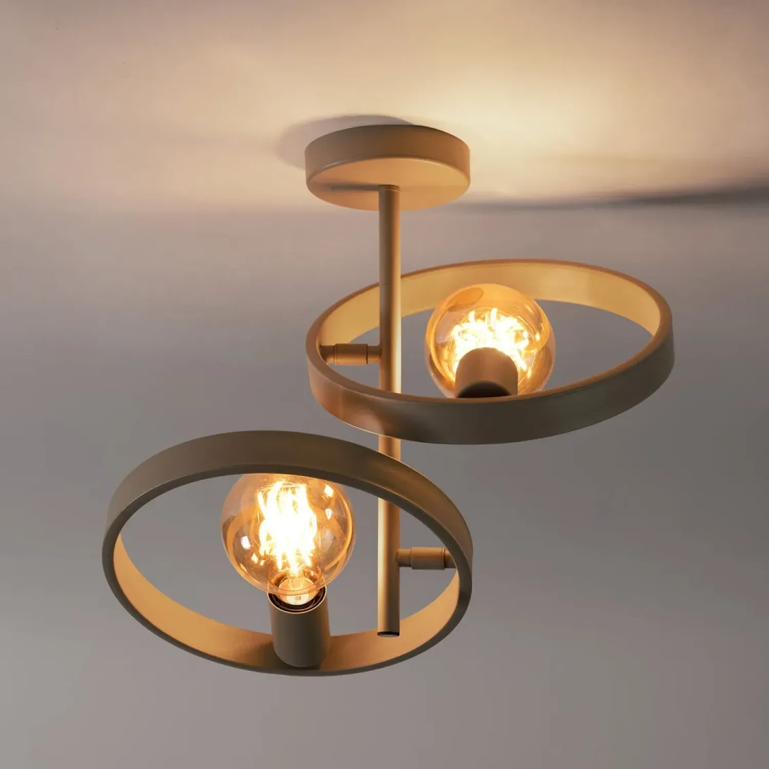Kalfort Plafondlampen|Octavia 2-lichts Plafondlamp Beige