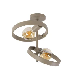 Kalfort Plafondlampen|Octavia 2-lichts Plafondlamp Beige