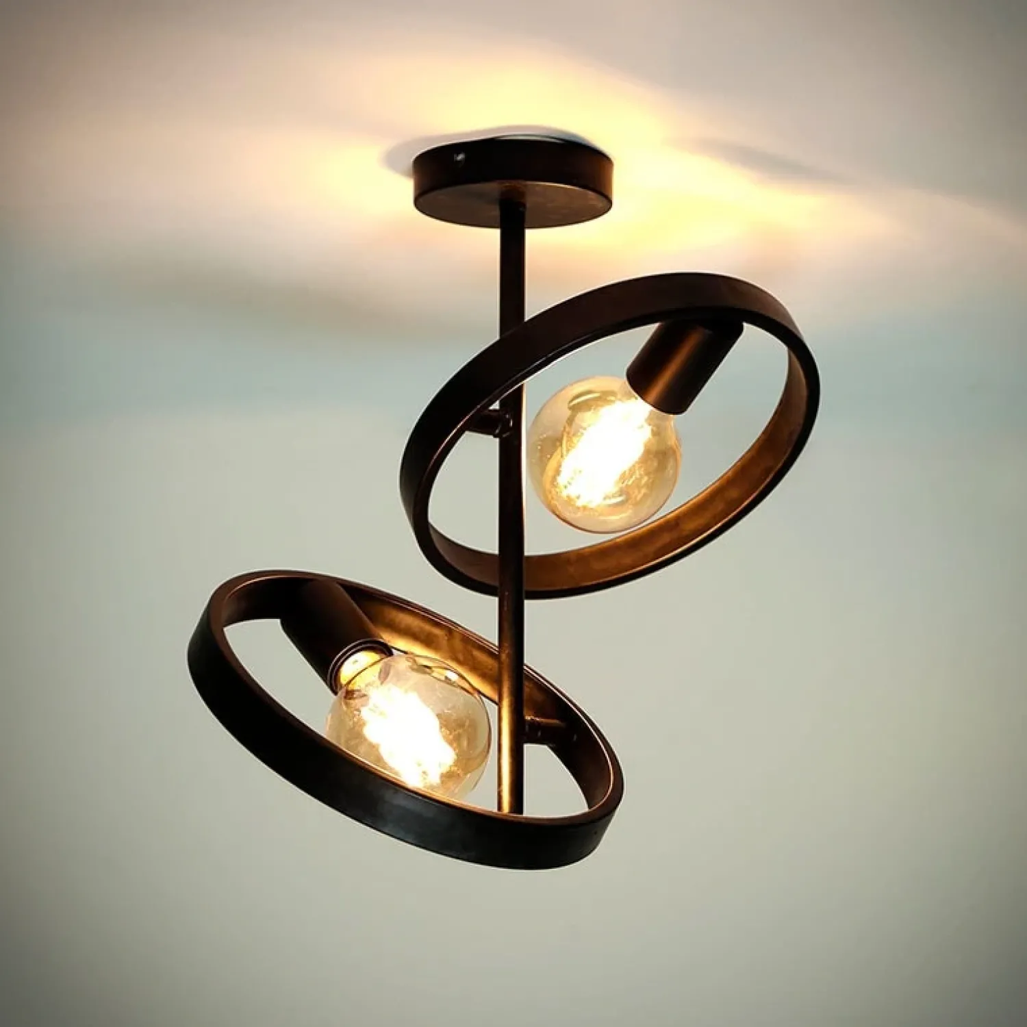 Kalfort Plafondlampen|Octavia 2-lichts plafondlamp industrieel