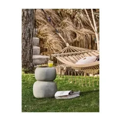 WOOOD Bijzettafels|Oda Bijzettafel Betonlook Groen/Grijs 41cm