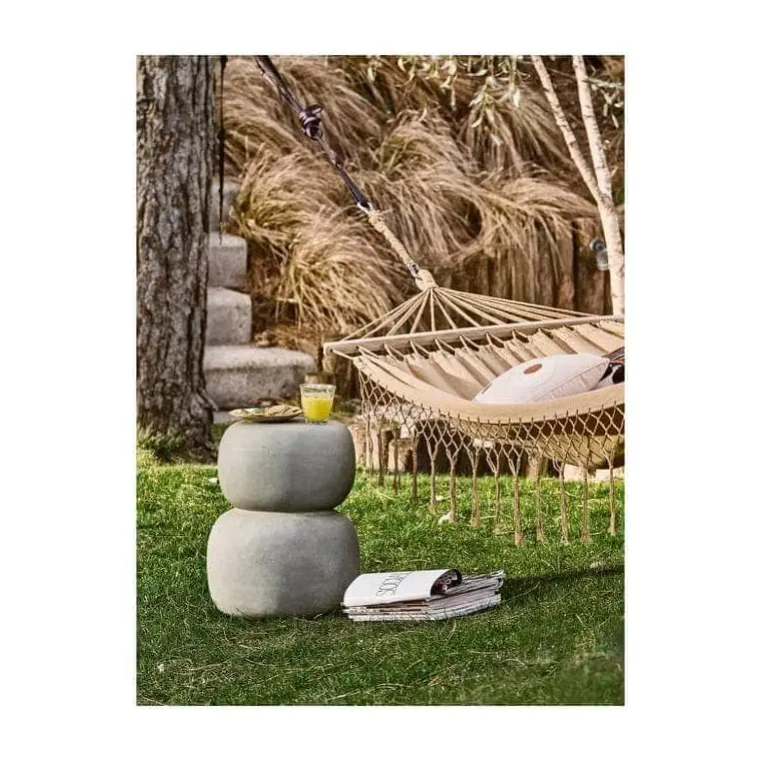 WOOOD Bijzettafels|Oda Bijzettafel Betonlook Groen/Grijs 41cm