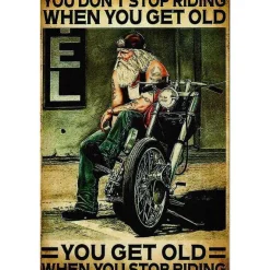 Cavetown Metalen Borden|Old biker Don’t stop riding - metalen bord