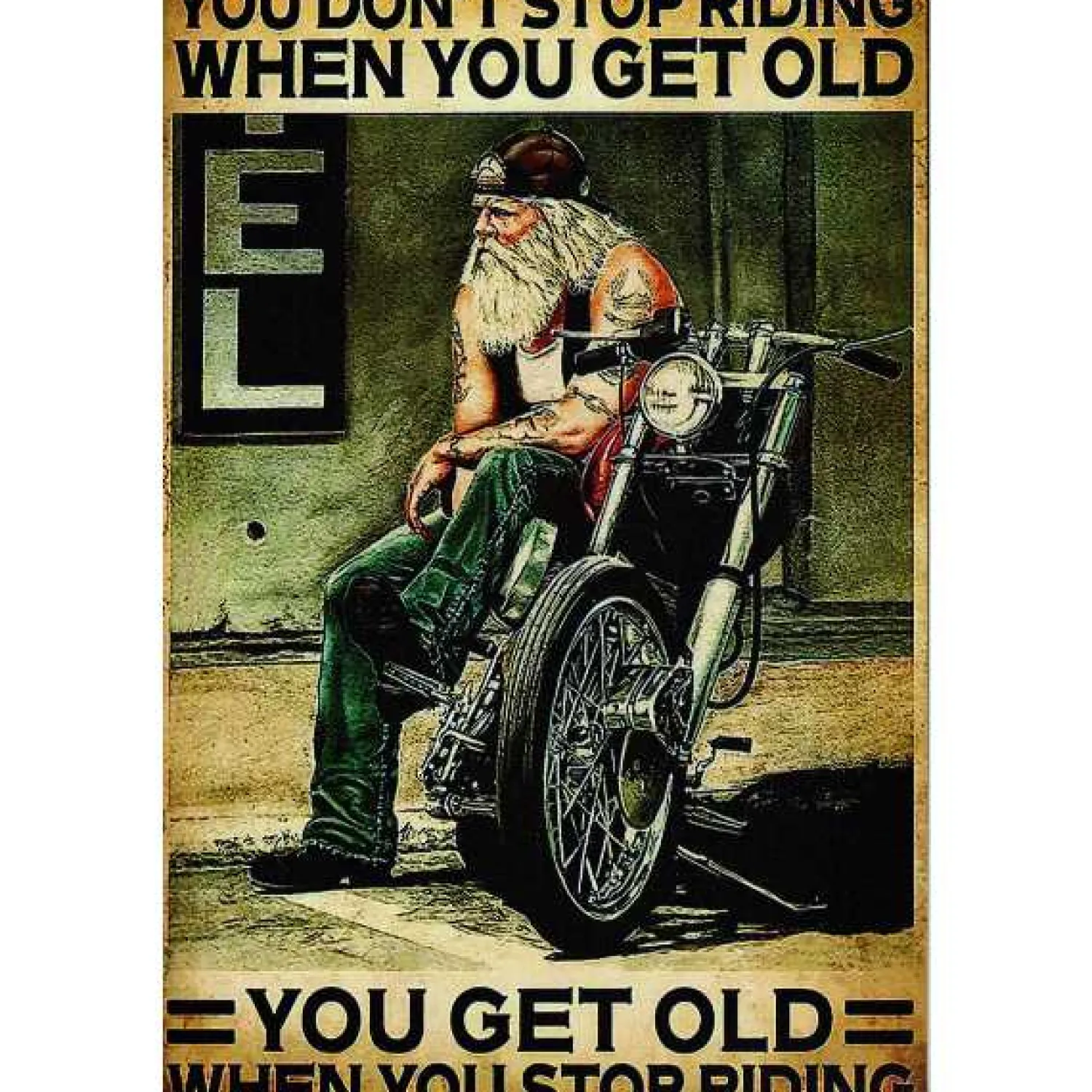 Cavetown Metalen Borden|Old biker Don’t stop riding - metalen bord