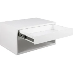 Nordhavn Nachtkastjes|Industriele Kasten|Olira zwevend Nachtkastje Wit 50cm