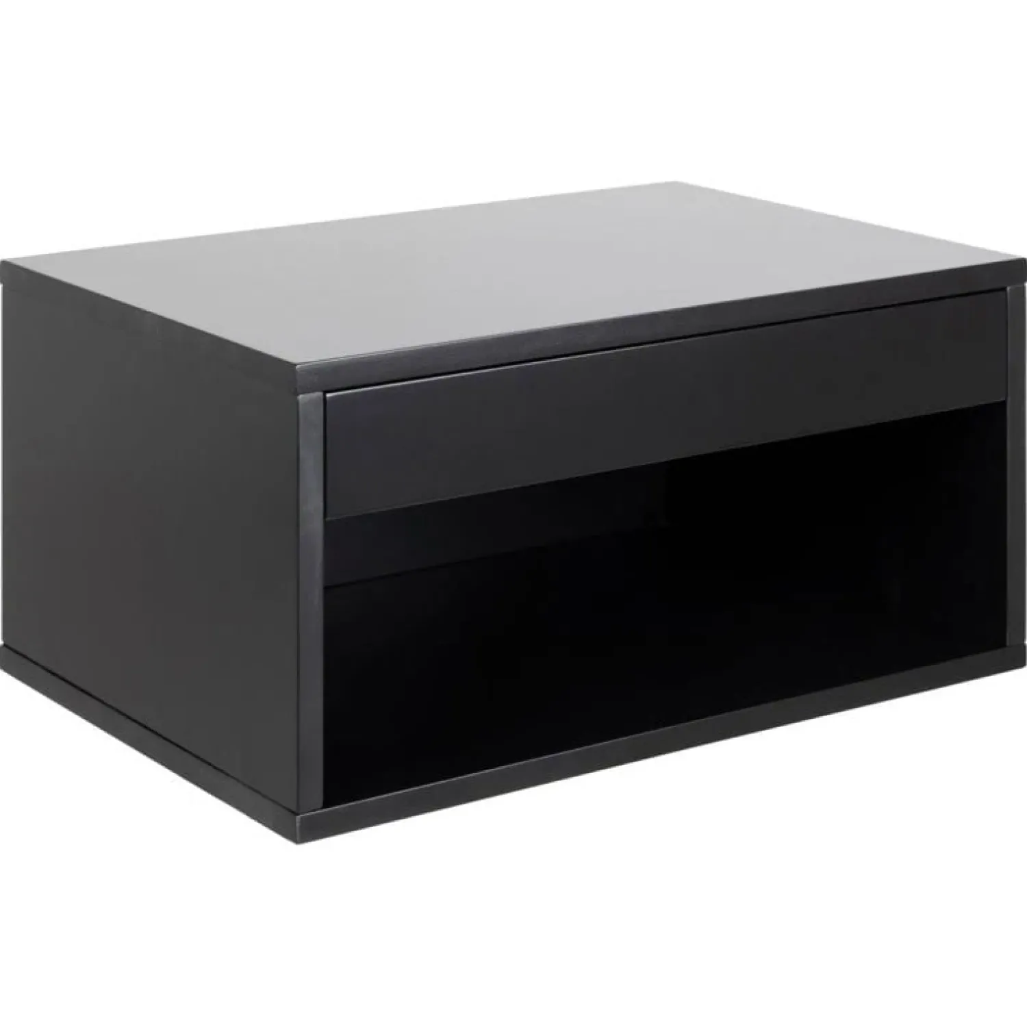 Nordhavn Nachtkastjes|Industriele Kasten|Olira zwevend Nachtkastje Zwart 50cm