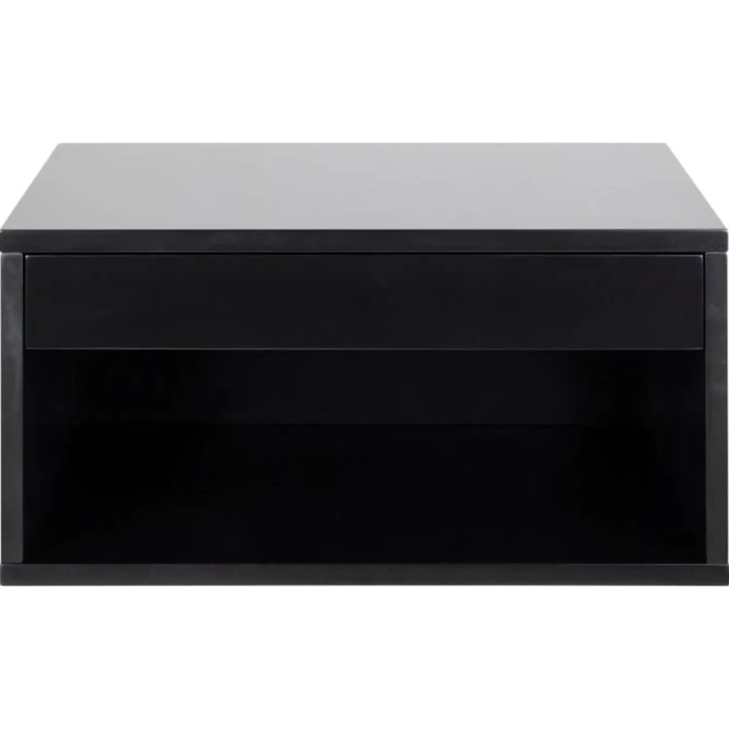 Nordhavn Nachtkastjes|Industriele Kasten|Olira zwevend Nachtkastje Zwart 50cm