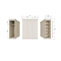 WOOOD Industriele Kasten|Kledingkasten|Olivia Kledingkast Dennenhout Dust 171cm
