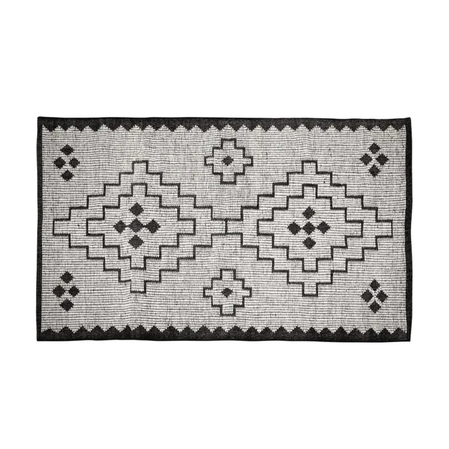 WOOOD Vloerkleden|Omari Vloerkleed Wol/Jute Naturel/Zwart 160x230cm
