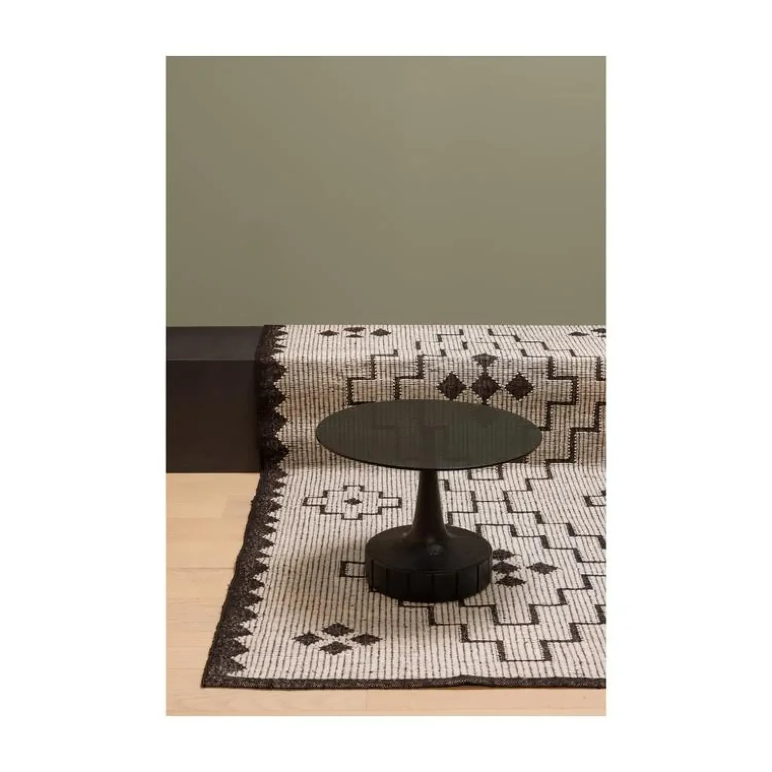 WOOOD Vloerkleden|Omari Vloerkleed Wol/Jute Naturel/Zwart 160x230cm