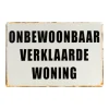 Metal Signs Metalen Borden|Onbewoonbare woning - metalen bord
