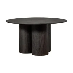WOOOD Eettafels|Oona Eettafel Rond Met 3-Poot MDF Donkerbruin 140cm
