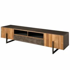 Tower living Industriele Kasten|Tv Meubels|Ora Tv meubel Teakhout 222 cm