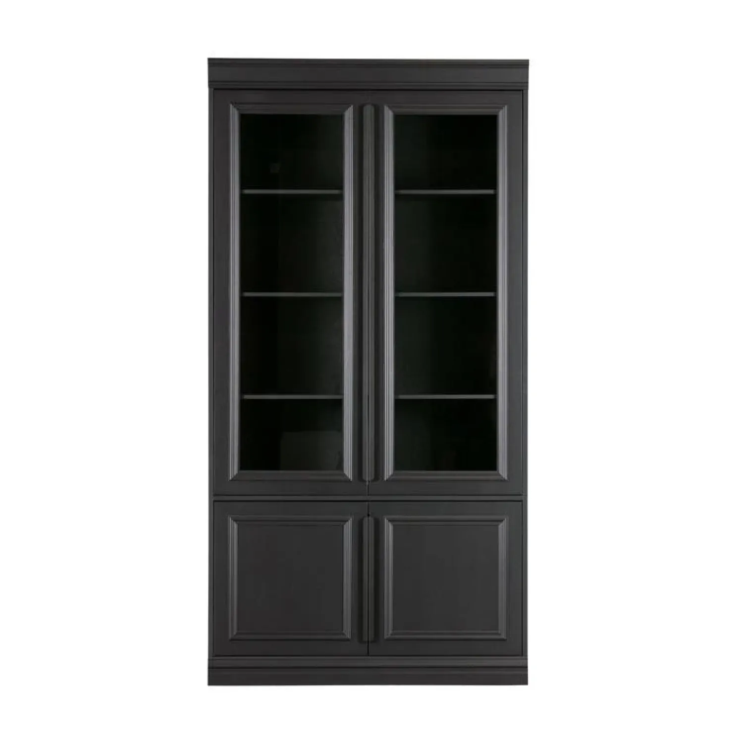 WOOOD Vitrinekasten|Industriele Kasten|Organize Vitrinekast Dennenhout Matzwart 44cm