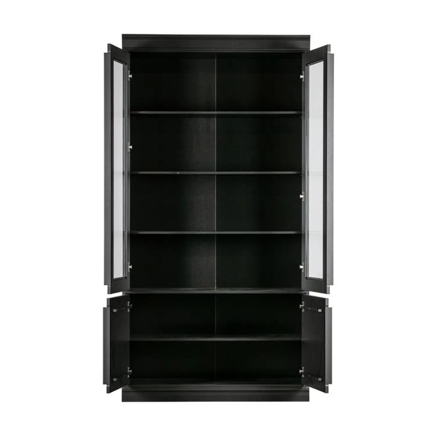 WOOOD Vitrinekasten|Industriele Kasten|Organize Vitrinekast Dennenhout Matzwart 44cm