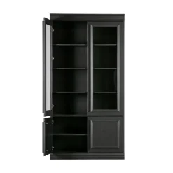 WOOOD Vitrinekasten|Industriele Kasten|Organize Vitrinekast Dennenhout Matzwart 44cm