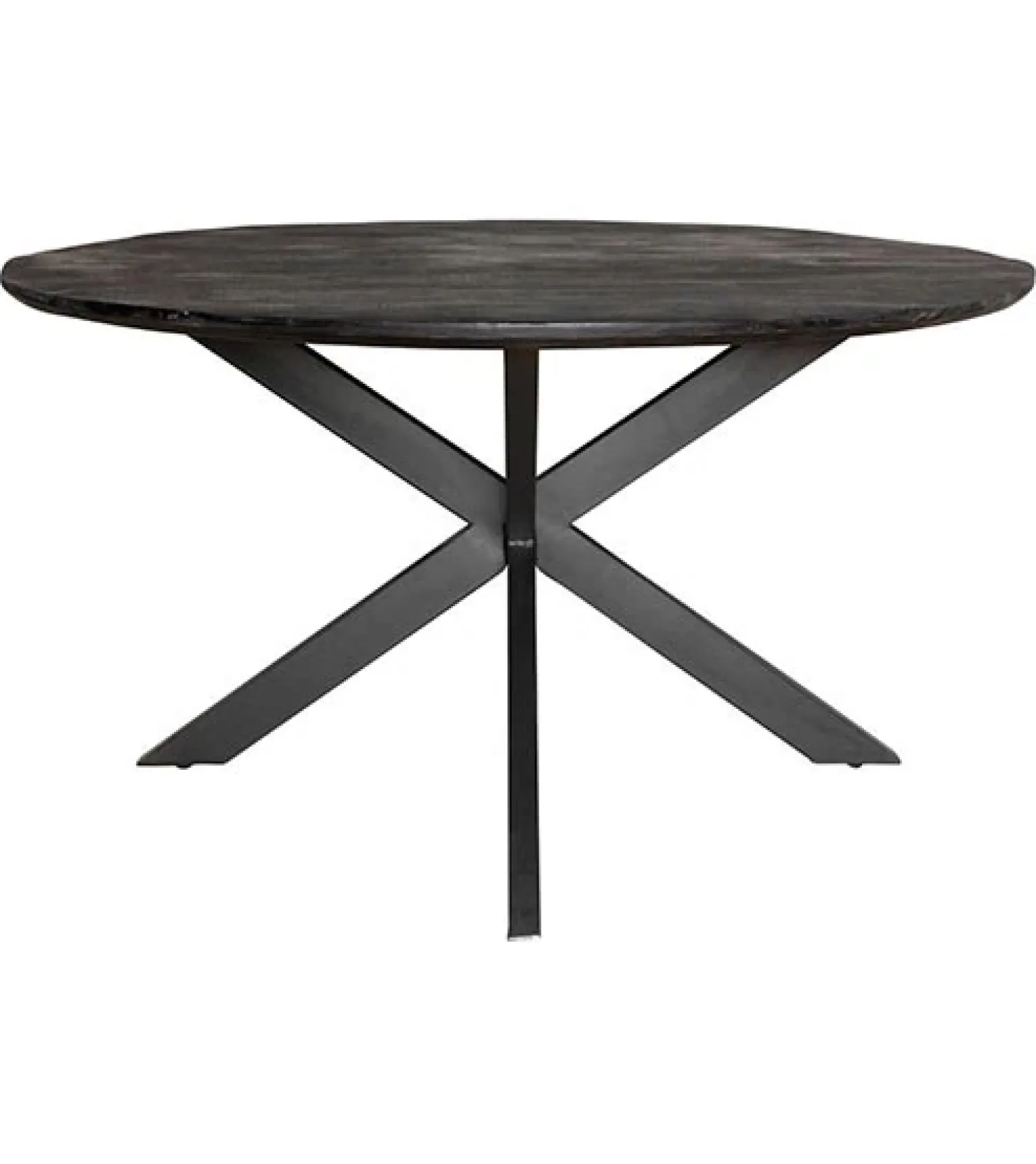 Furndea Eettafels|Orianna eettafel industrieel rond mangohout zwart