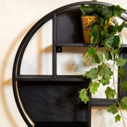 Furndea Wandrekken|Wandrekken|Orianna wandrek industrieel mangohout rond zwart 70cm