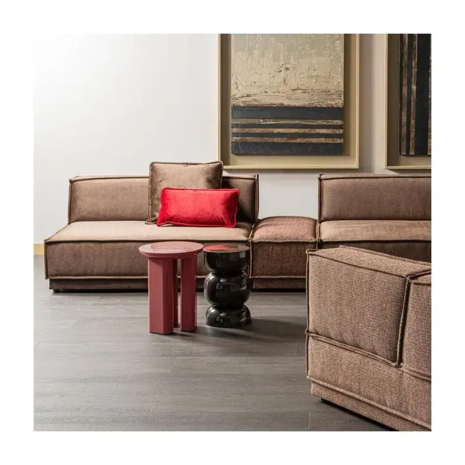 WOOOD Bijzettafels|Orivo Bijzettafel rond Roodroze 40cm