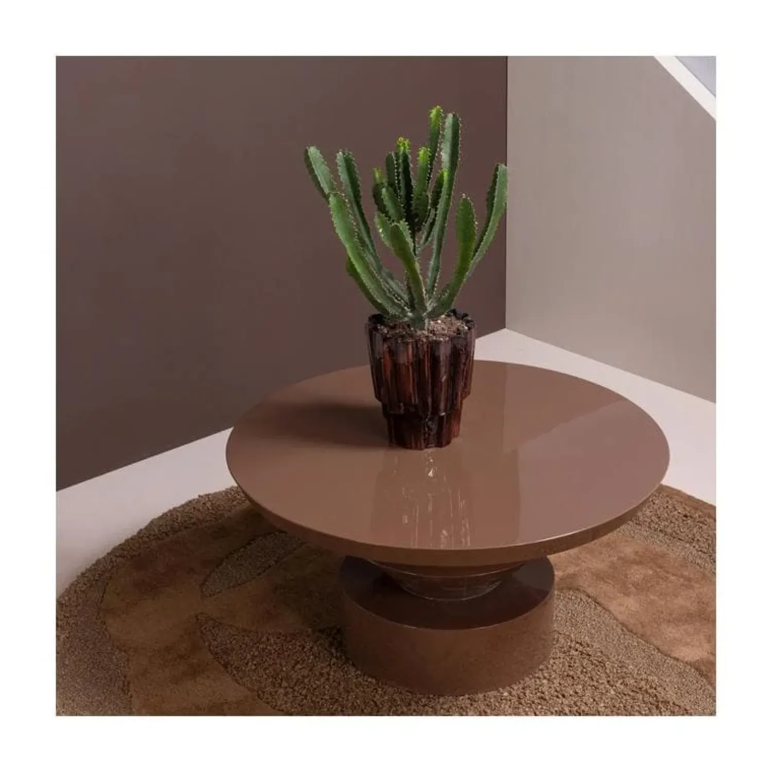 WOOOD Vloerkleden|Orvi Vloerkleed rond Bruin 160cm