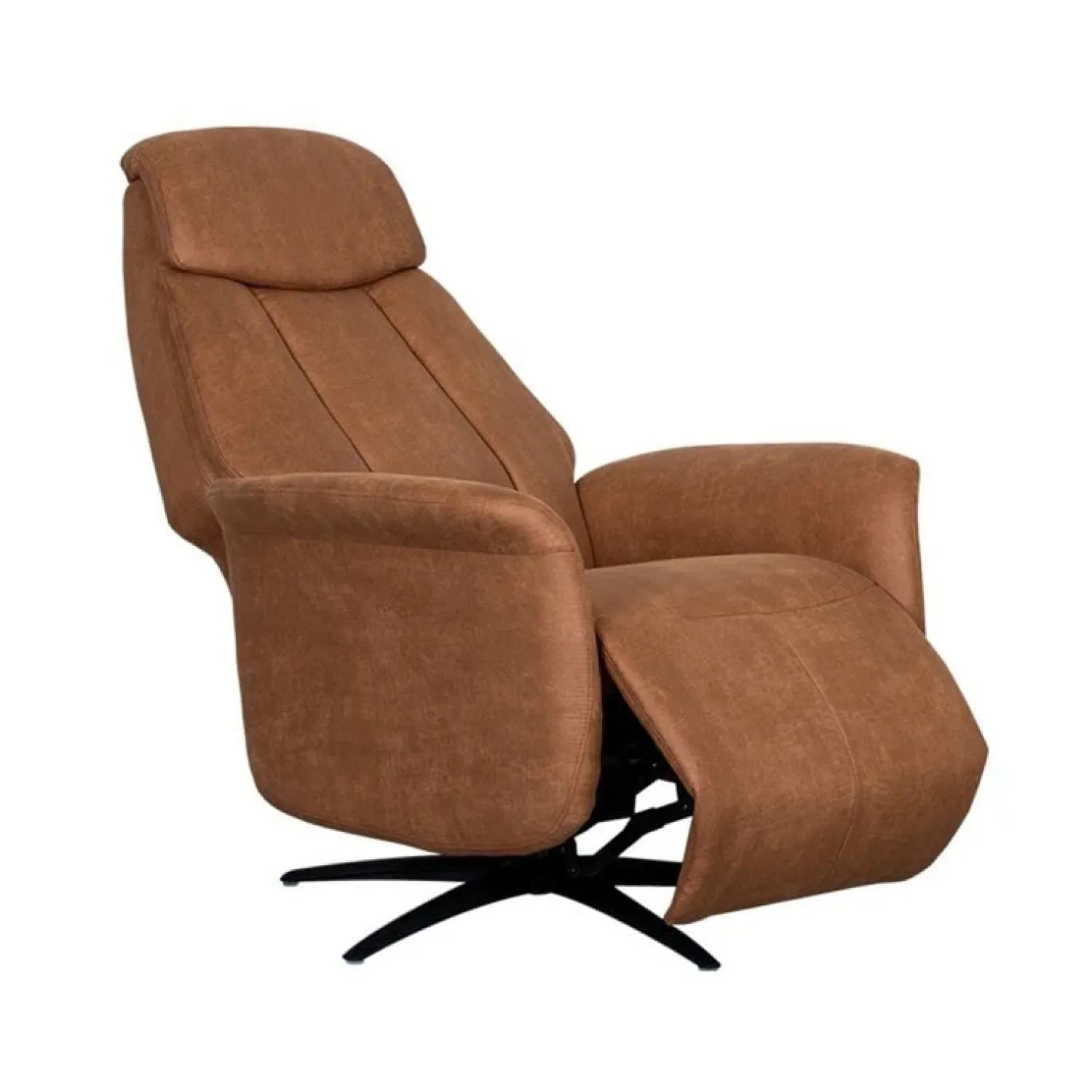 Label51 Fauteuils|Oslo Fauteuil Cognac Microleder Elektrisch