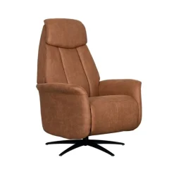 Label51 Fauteuils|Oslo Fauteuil Cognac Microleder Elektrisch