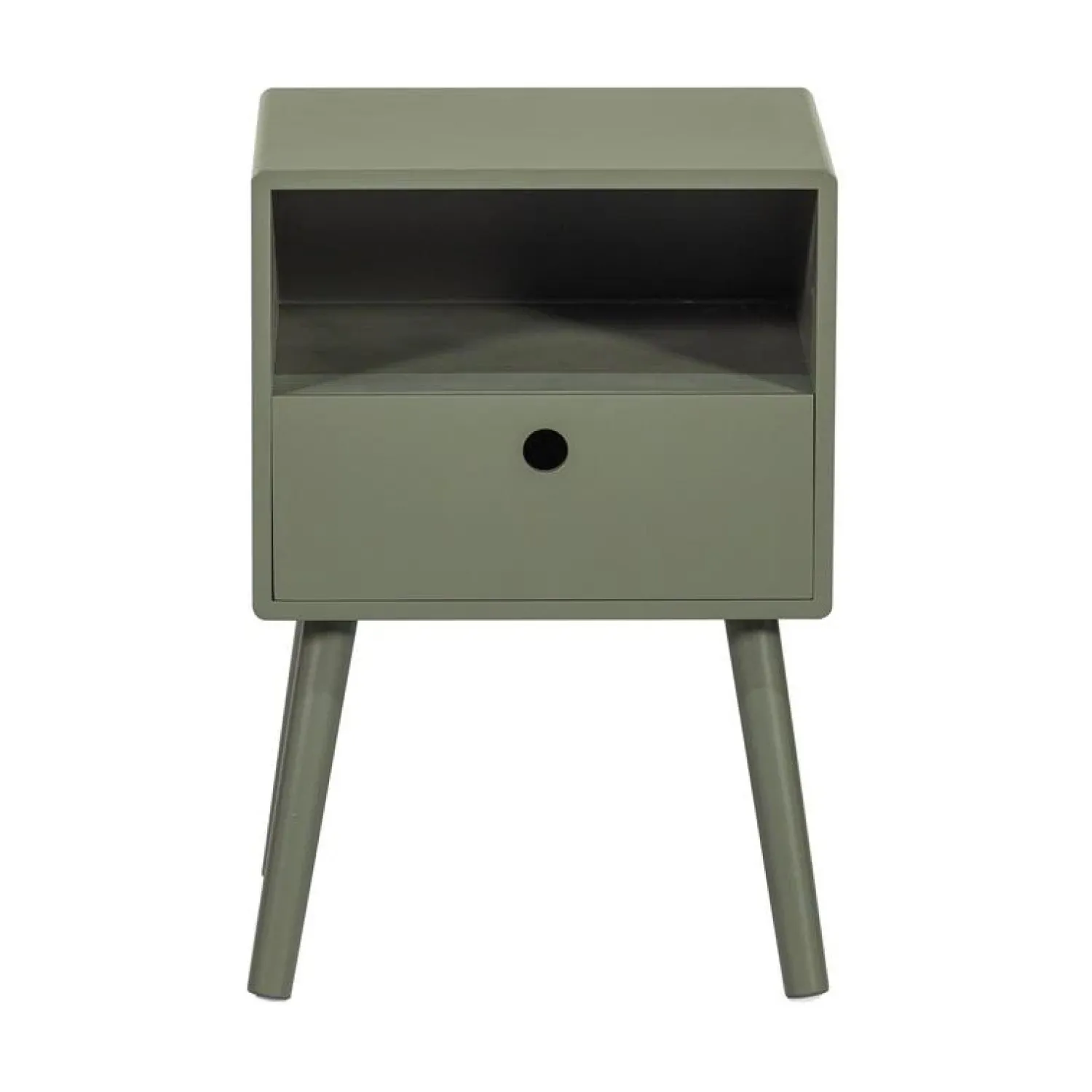 WOOOD Nachtkastjes|Industriele Kasten|Ozzy Nachtkastje MDF Warm Groen 36cm